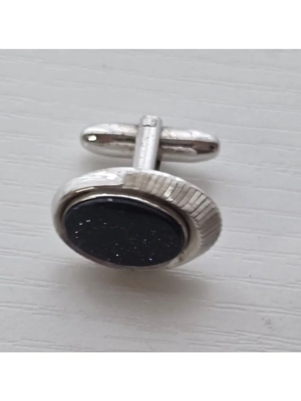 Vintage Mid-Century Blue Goldstone Cufflinks